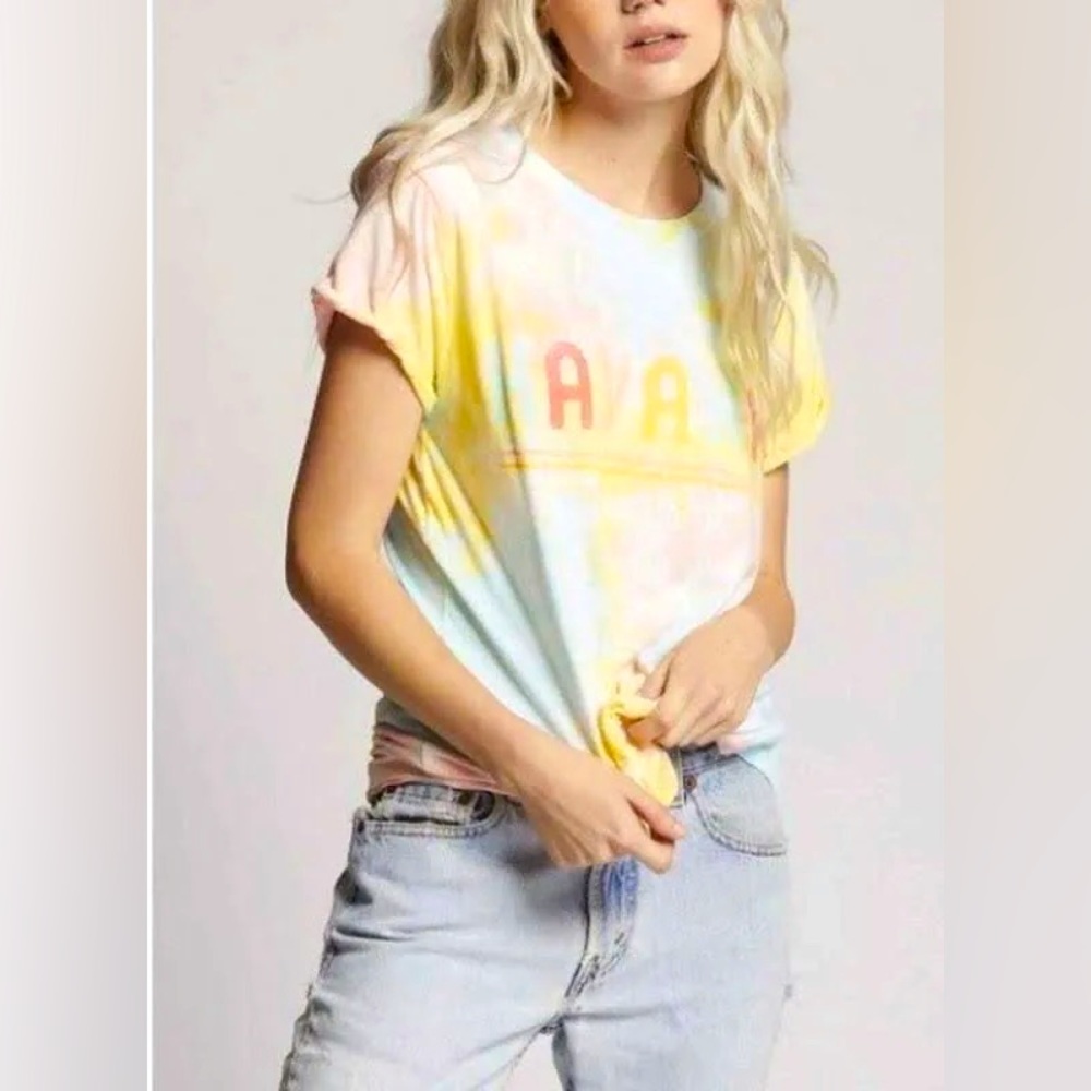 NWT Recycled Karma Havana Tie Dye Tropical Guacara Tee L